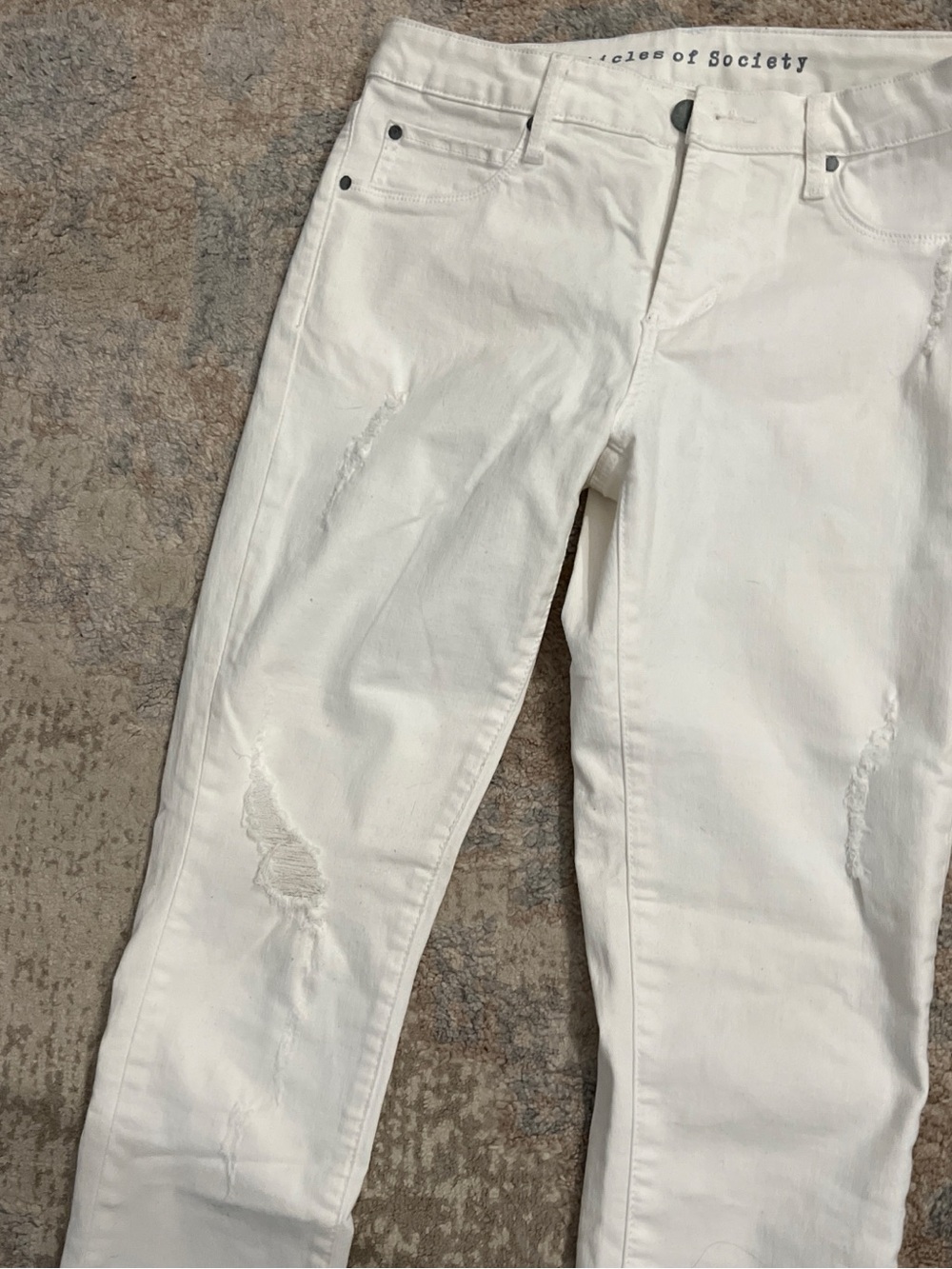 Articles Of Society White Distressed Skinny Jeans